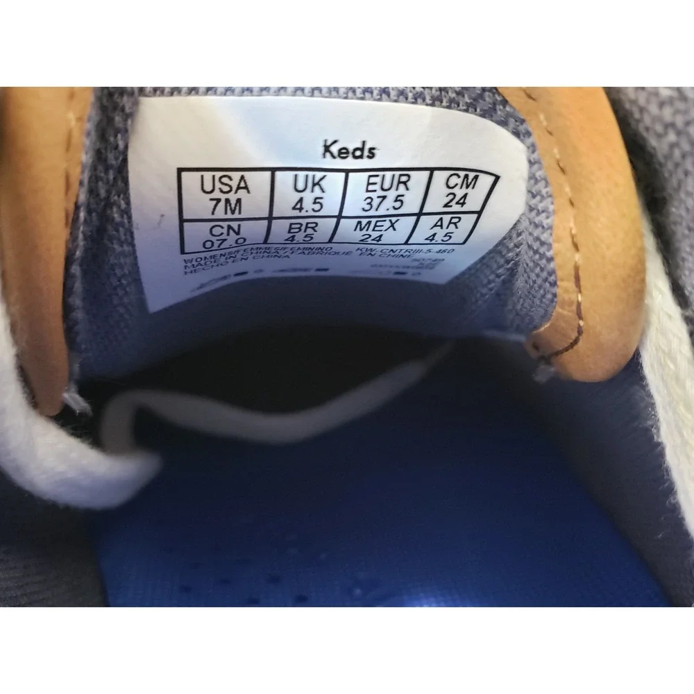 NEW NO BOX SIZE 7 KEDS Chambray Lace-Up Sneaker Boat Shoe Womens Blue